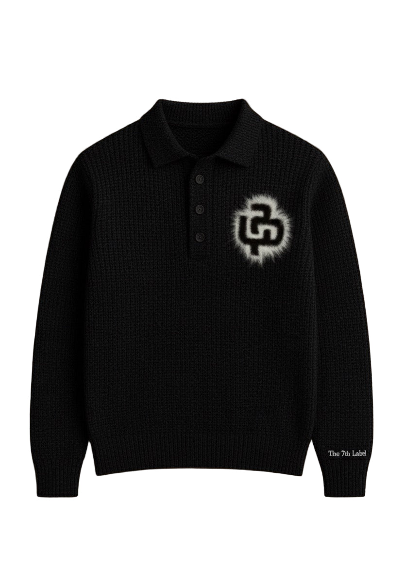 The 7th Label Monogram Knit Polo