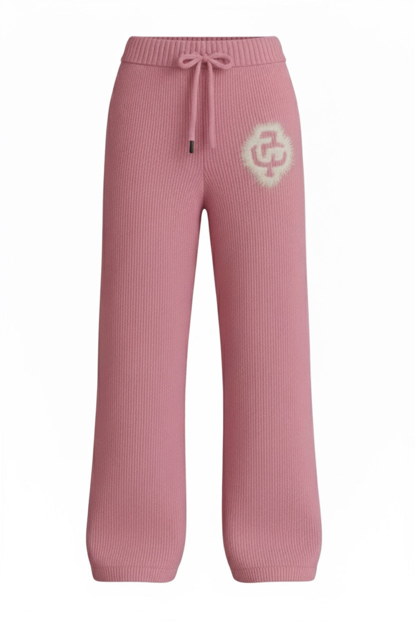 The 7th Label Monogram Knit Flared Pants