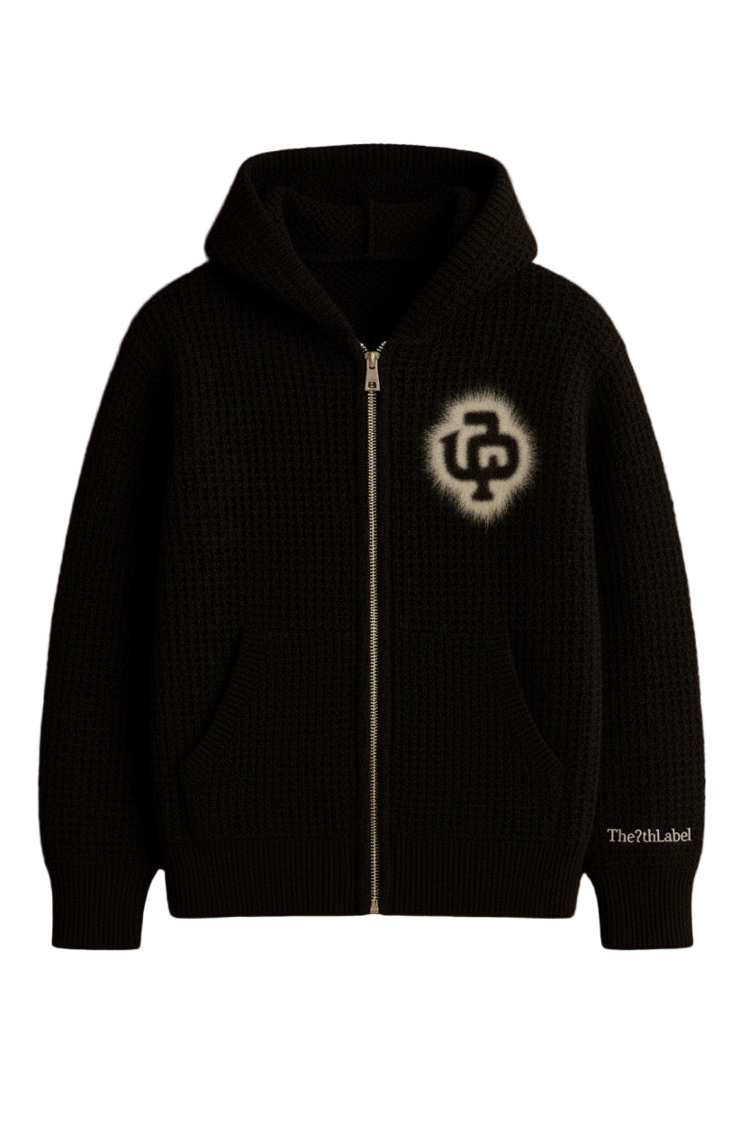 The 7th Label Monogram Knit Zip Hoodie